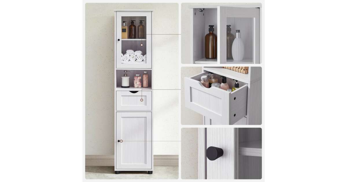 Armoire De Rangement PVC 34x40x165 Cm - Porte Unique, étagères Réglables, Intérieur/extérieur - Charge 25 Kg Par étagère
