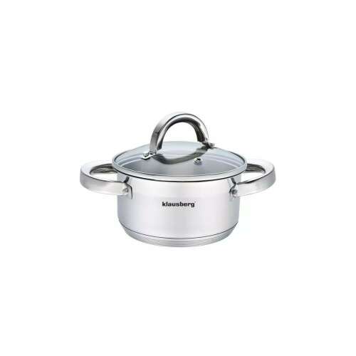 Klausberg Premium 2,6L Edelstahl-Topf mit Glasdeckel