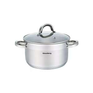 Klausberg 3,5L Edelstahl-Topf mit Glasdeckel - Pfannen, Abendessen, Küchenmesser, Besteck-Sets und Töpfe