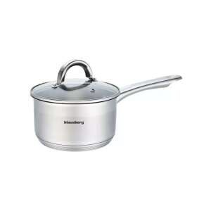 Klausberg Premium 2,6L Edelstahl-Soßentopf mit gehärtetem Glasdeckel - Pfannen, Abendessen, Küchenmesser, Besteck-Sets und Töpfe