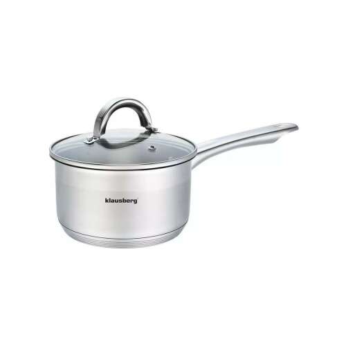 Klausberg Premium 2,6L Edelstahl-Soßentopf mit gehärtetem Glasdeckel