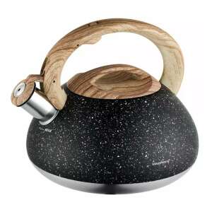 Czarny czajnik Klausberg o pojemności 2,7 l z wzorem imitującym granit i drewnianym uchwytem - Czajniczek