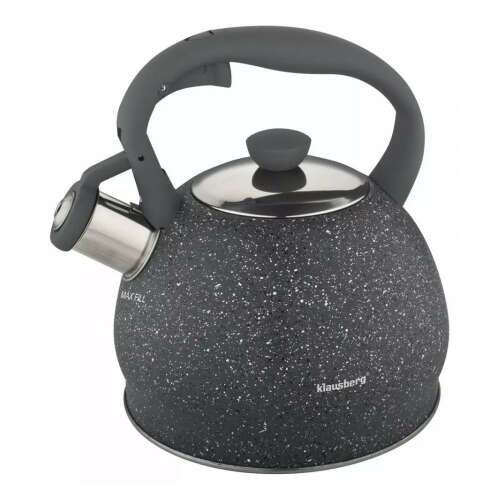 Czajnik Klausberg z gwizdkiem, 2L, ciemnoszary wzór granitowy