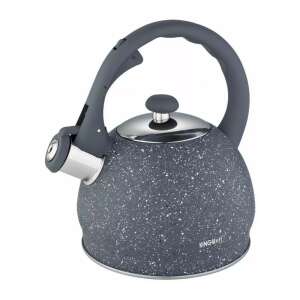 Ceainic Kinghoff 2L cu fluier, model gri gri, oțel inoxidabil - Ceai & Accesoriu pentru prepararea ceaiului