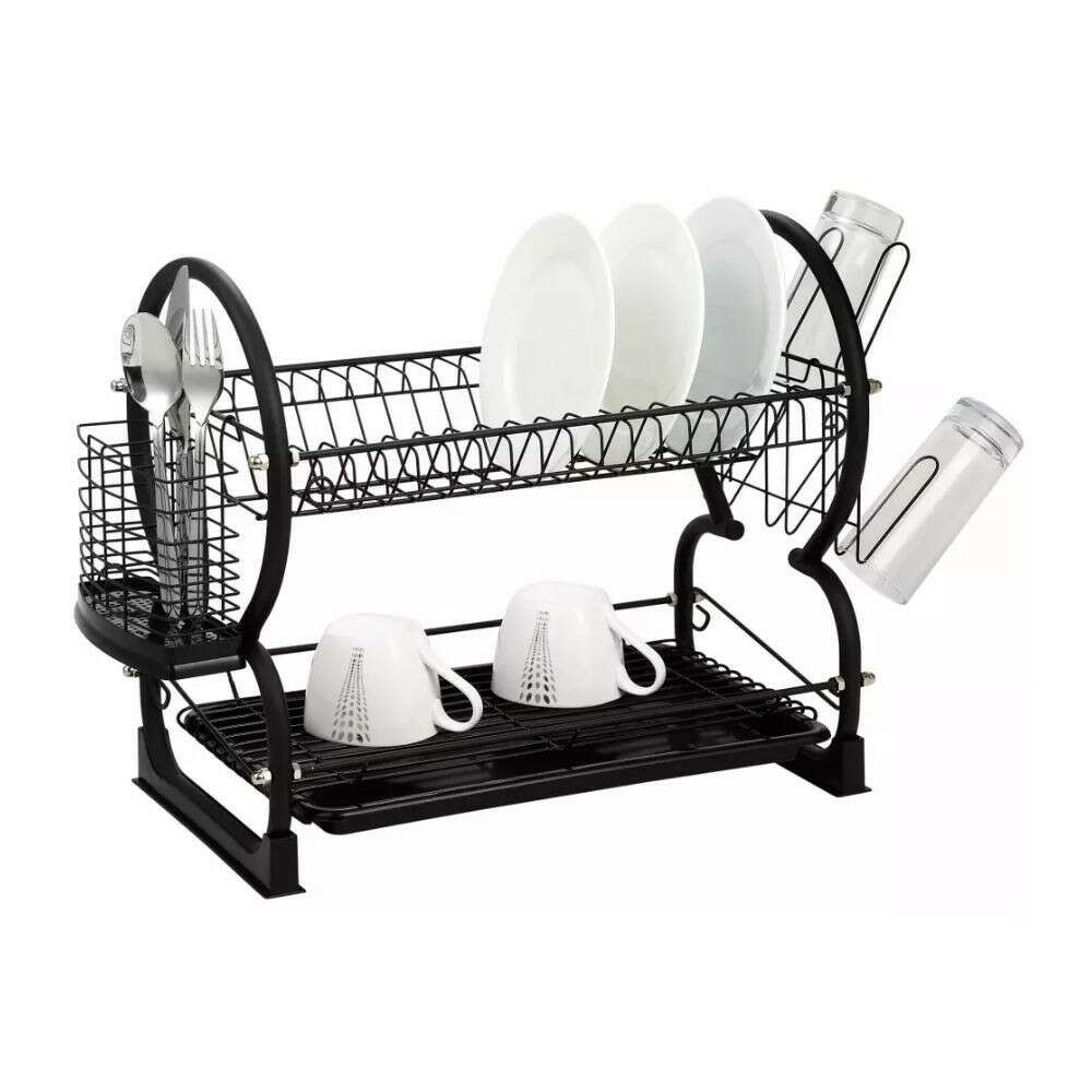 Kinghoff Multifunctional Dish Drying Rack Matt Black (KH-1500)