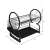 Kinghoff multi-functional dish drying rack, black, 2-tier, with cutlery holder, cup holder, and drip tray, dimensions