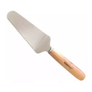 Kinghoff Pizzabelagerschneider mit Holzgriff, Edelstahl, 27 cm - Pizzaschneider