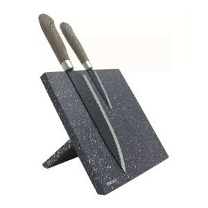 Kinghoff magnetischer Messerhalter mit zwei Messern, schwarzer Granit-Look, Küchenaufbewahrung - Kinghoff