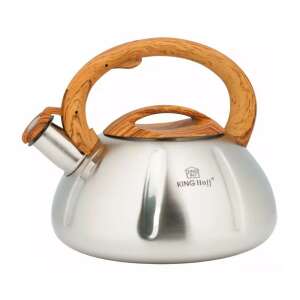 Kinghoff Edelstahl-Wasserkocher mit Holzgriff und Pfeife, 2,0L - Kinghoff