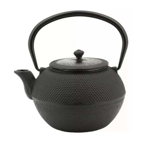 Чугунена кана за чай Kinghoff с филтър, черна, 1,2 L