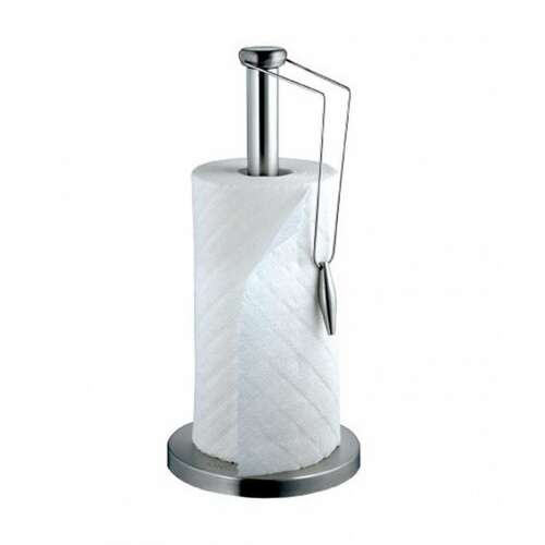 Kinghoff Papierrollenhalter aus Edelstahl mit Papierrollen, Küchenpapierrollenhalter, moderner Papierrollenständer