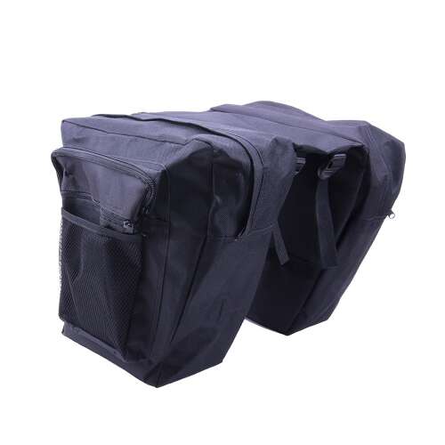 Univerzális biciklis táska, csomagtartóra rögzíthető, fekete, cseppálló, 2x 12L, Forever Outdoo 74899675