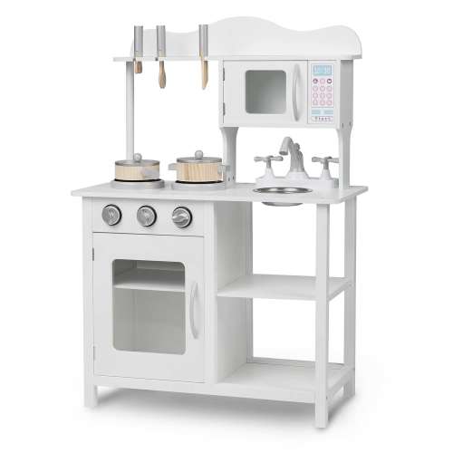 Ricokids Klasszikus fehér fa játék konyha kiegészítőkkel