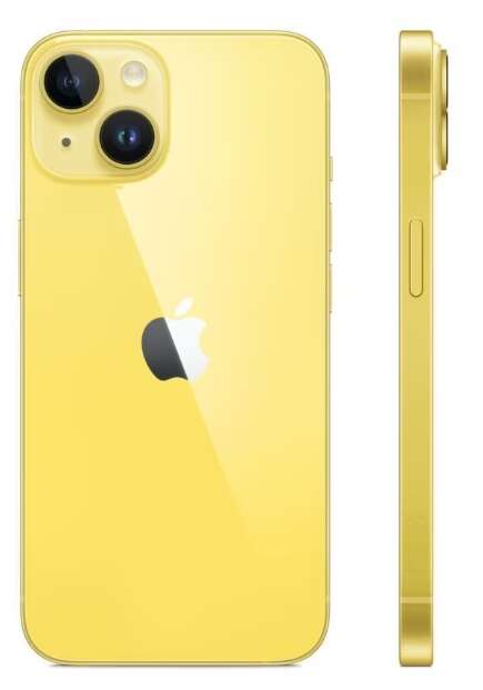 Apple iphone 14 5g 128gb 4gb ram dual sim mobiltelefon, sárga
