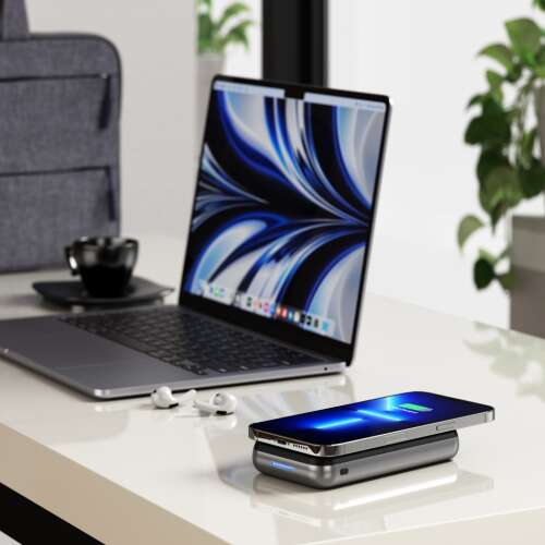 Satechi Duo Wireless Charger Power Bank Stand 10000 mAh Stand (Powerbank based for iPhone & Airpods) - Space Grey