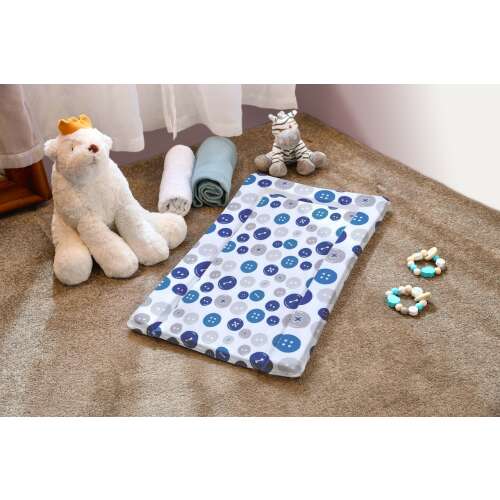 Bababetétes matrac M, 38x70 cm, Blue Button pelenkázó alátét, baba pelenkázó alátét, vízálló pelenkázó alátét - Pelenkázó lap