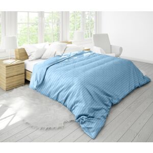 Alcam Damaszk Bleu Ciel duvet on bed in bedroom setting - Duvet