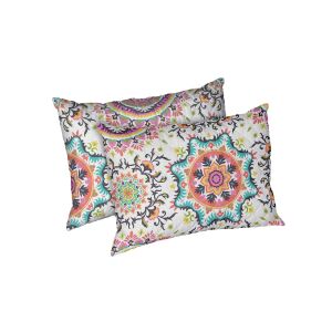 Set of Two Alcam Microfiber Quilted Pillows with Mandala Print, 50x70 cm - Pillow