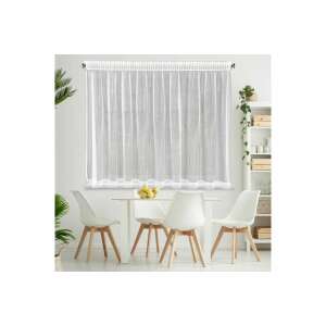 Fényes mikrohálóból készült függöny csipkével Fehér 350x145 cm