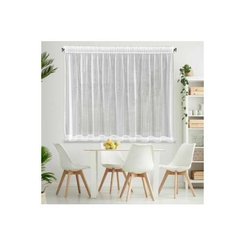 Fényes mikrohálóból készült függöny csipkével Fehér 350x145 cm 61657374
