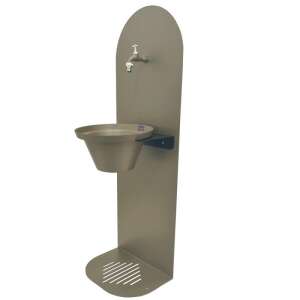 AQUAJET KERTI KÚT 410GRT - GALAMB SZÜRKE - karcálló pórfestett alumíniumvázas olasz gyártású kerti állókút 3/4 colos réz kerti-csappal - 116 cm x 40 cm x 40 cm -