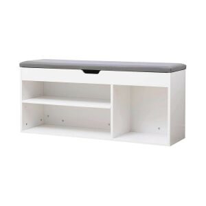 Timeless Tools Shoe Storage Bench with Padded Seat - Angled View - Shoe Storage