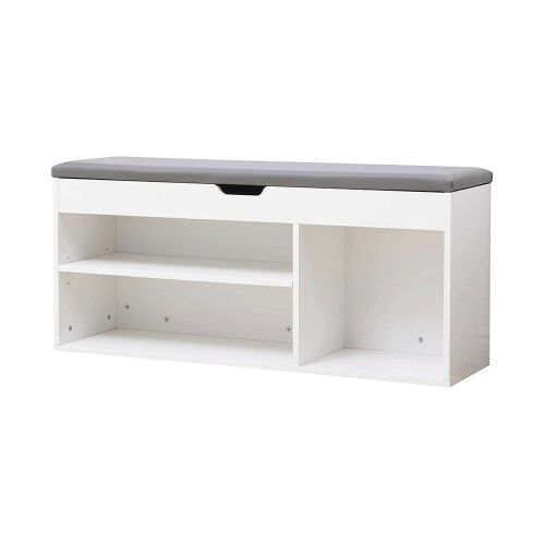 Timeless Tools Shoe Storage Bench with Padded Seat - Angled View
