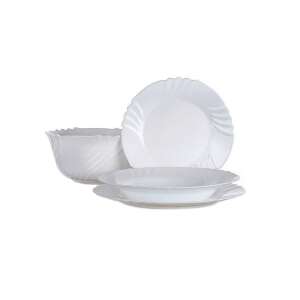 Set de masă Bormioli Rocco Ebro 19 piese, alb, include farfurii, boluri și platouri de servire - Servirea