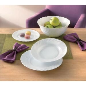 Set de masă Luminarc Trianon, 19 piese, alb, cu farfurii și un bol - Servirea