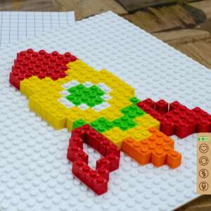 Sada mozaiky BiOBUDDi Pixel & Create, vzor rakety, 402 dielov - BiOBUDDi