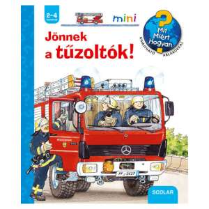 Scolar Mini könyv kisgyermekeknek, Jönnek a tűzoltók!, piros tűzoltóautóval - Ravensburger