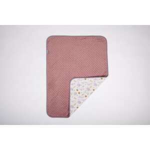 Incababy Coco Friends XXL babatakaró, rózsaszín minky oldal, fehér oldal flamingó és elefánt mintával - Incababy