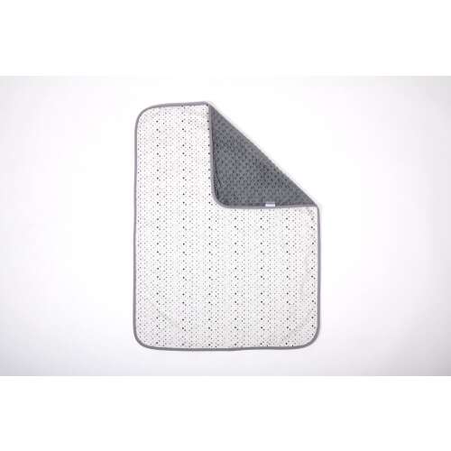 Incababy Dotties XXL babatakaró, szürke és fehér, kinyitva, mindkét oldal látható