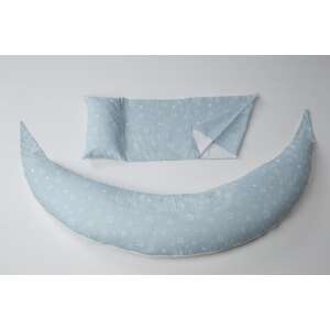Nuvita Dreamwizard terhességi és szoptatós párna, világoskék csillagokkal, teljes nézet - Nuvita