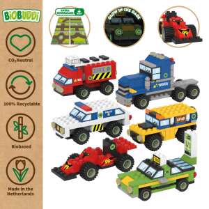 BiOBUDDi Elektrofahrzeug Bausteine Set mit mehreren Automodellen - BiOBUDDi