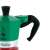 Bialetti La Mokina Italia stovetop espresso maker, green and red, close-up of handle