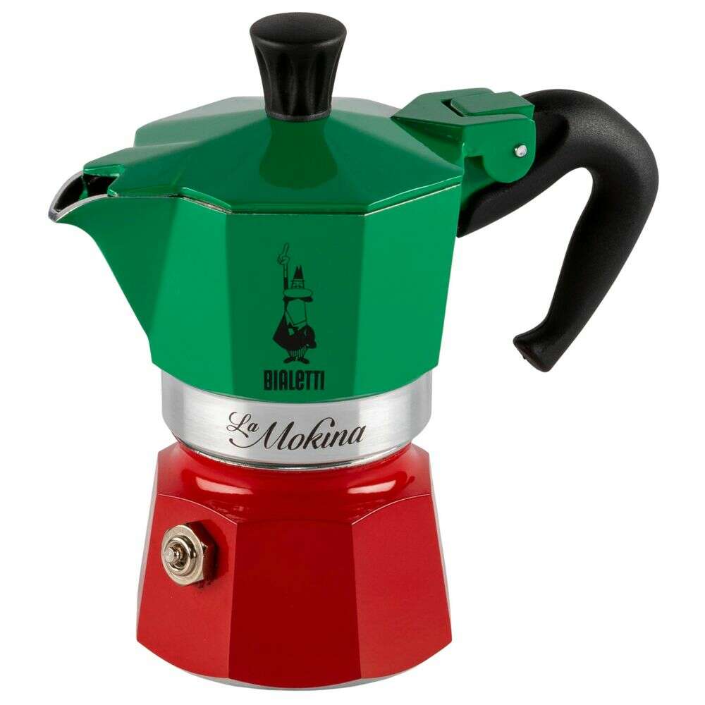 Bialetti 5650 La Mokina Italia Kotyogós Kávéfőző, Zöld-Piros