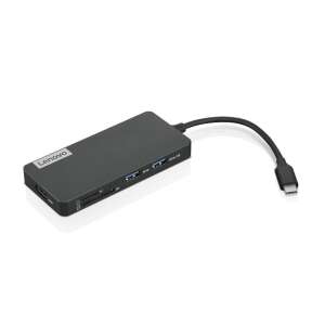 Hub Lenovo USB-C 7 în 1, negru, cu HDMI, cititor de carduri SD și TF, 2x USB 3.0, 1x USB 2.0, port de încărcare USB-C - Accesorii laptop