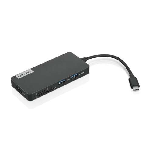 Hub Lenovo USB-C 7 w 1, czarny, z HDMI, czytnikiem kart SD i TF, 2x USB 3.0, 1x USB 2.0, port ładowania USB-C