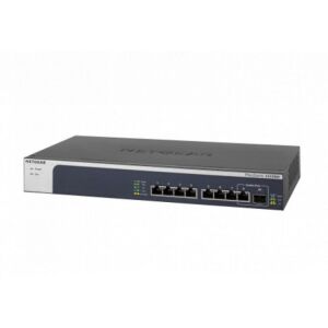 Schräge Ansicht des Netgear XS508M 8-Port Multi-Gigabit Ethernet Switches - Netgear