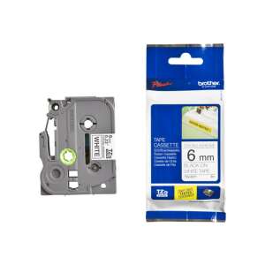 Brother TZe-S211 6mm Black on White Label Tape Cassette - Label Maker and Tape