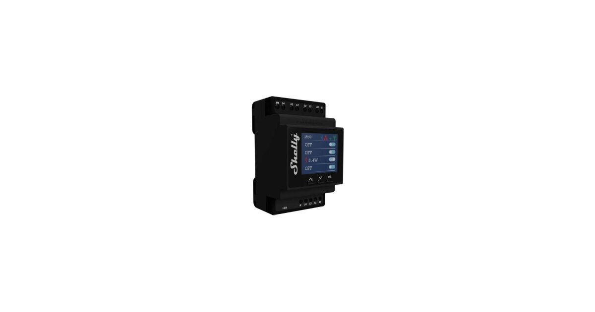 Shelly PRO 4PM DIN-Rail schakelaar Shelly PRO 4PM DIN-Rail schakelaar