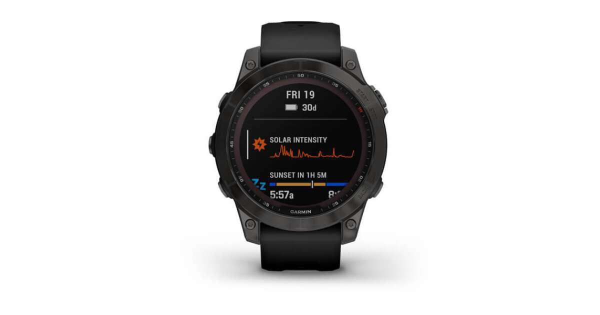  Garmin fenix 7X Sapphire Solar, Larger sized adventure  smartwatch, with Solar Charging Capabilities, rugged outdoor watch with  GPS, touchscreen, wellness features, black DLC titanium with black band :  Electronics