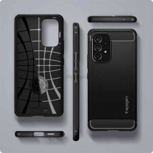 Spigen Rugged Armor phone case for Samsung Galaxy A53 5G, black, collage of different angles of the case - Spigen