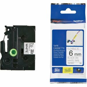 Brother TZe-FX211 6mm flexible ID tape cartridge and packaging - Label Maker and Tape