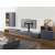 Equip 650601 TV stand for 32-55 inch screens, black, with adjustable height, showing the stand in a living room setting