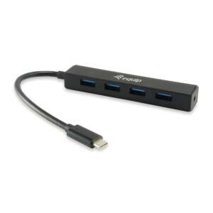 Equip USB 3.0 Hub 4 port fekete, USB-C - USB 3.0 adapter - Equip