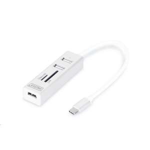 Digitus DA-70243 USB-C Hub mit 3 USB-A-Ports und SD/Micro SD-Kartenleser - Digitus