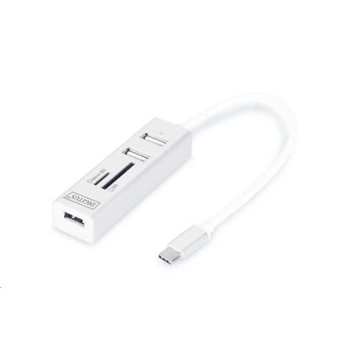 Digitus DA-70243 USB-C Hub mit 3 USB-A-Ports und SD/Micro SD-Kartenleser