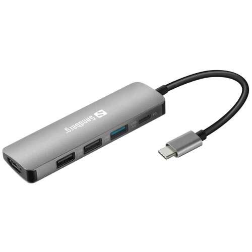 Sandberg USB-C dokkoló, HDMI, 3x USB, 100W PD